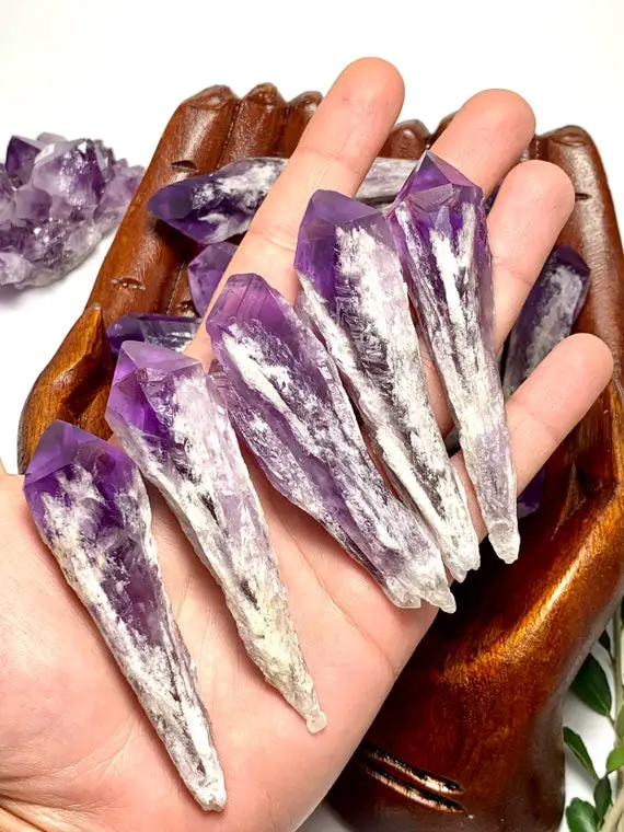 Small Royal Bahia Elestial Amethyst Crystal Points, Elestial Amethyst Crystal Wands