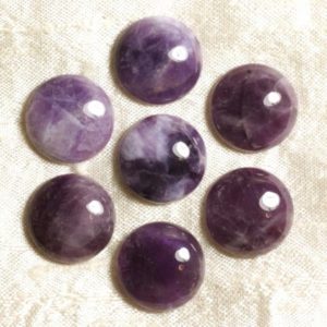 Shop Amethyst Round Beads! 1pc – Cabochon Pierre – Amethyste Rond 20mm Violet Mauve blanc – 7427039737333 | Natural genuine round Amethyst beads for beading and jewelry making.  #jewelry #beads #beadedjewelry #diyjewelry #jewelrymaking #beadstore #beading #affiliate #ad