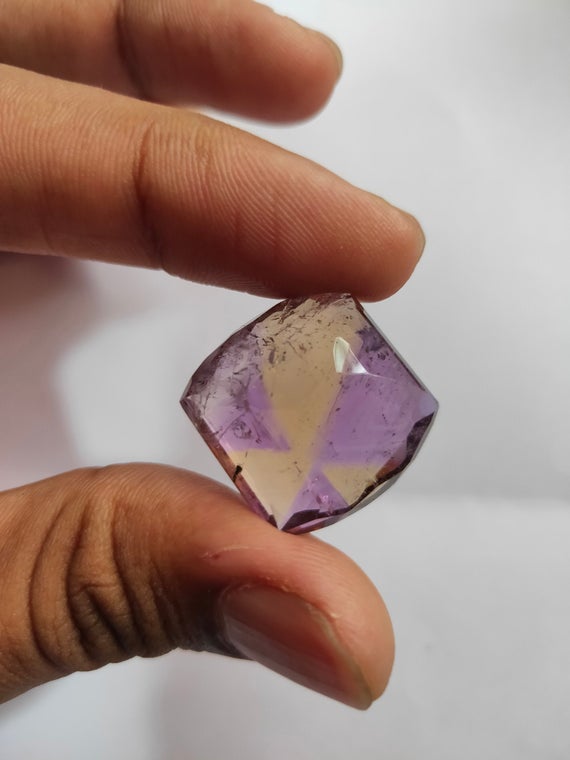 High Quality Ametrine Faceted Cushion Shape Natural Ametrine Gemstone Handpolish Loose Stone For Jewelry Dimensions-23x23x12mm Wt-9gm...