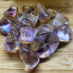 Shop Tumbled Ametrine Crystals & Pocket Stones! Tumbled Ametrine Stones Gift Bag and note polished | Natural genuine stones & crystals in various shapes & sizes. Buy raw cut, tumbled, or polished gemstones for making jewelry or crystal healing energy vibration raising reiki stones. #crystals #gemstones #crystalhealing #crystalsandgemstones #energyhealing #affiliate #ad