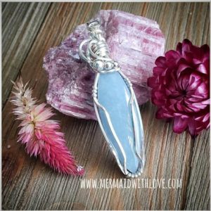 Shop Angelite Pendants! Angelite pendant in sterling silver 925 | Natural genuine Angelite pendants. Buy crystal jewelry, handmade handcrafted artisan jewelry for women.  Unique handmade gift ideas. #jewelry #beadedpendants #beadedjewelry #gift #shopping #handmadejewelry #fashion #style #product #pendants #affiliate #ad
