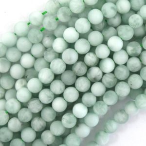 Shop Angelite Beads! Natural Matte Green Angelite Round Beads 15.5" Strand 6mm 8mm 10mm | Natural genuine round Angelite beads for beading and jewelry making.  #jewelry #beads #beadedjewelry #diyjewelry #jewelrymaking #beadstore #beading #affiliate #ad