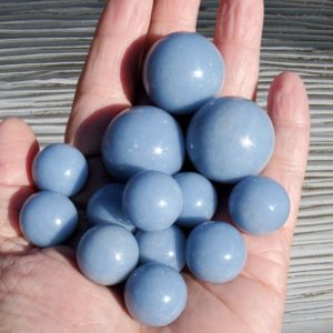 Angelite – 20mm – 30mm – Angelite Spheres -Angelite Crystal – Blue Angelite – Angel Stone – Stone Sphere – Calming Stone – Anxiety Stone | Natural genuine stones & crystals in various shapes & sizes. Buy raw cut, tumbled, or polished gemstones for making jewelry or crystal healing energy vibration raising reiki stones. #crystals #gemstones #crystalhealing #crystalsandgemstones #energyhealing #affiliate #ad