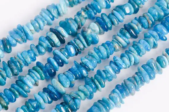 Genuine Natural Blue Apatite Loose Beads Grade A Pebble Chips Shape 4-10mm