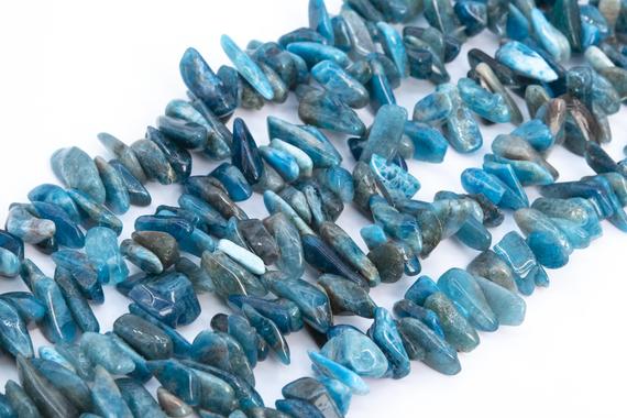 Genuine Natural Peacock Blue Apatite Loose Beads Grade Aa Stick Pebble Chip Shape 12-24x3-5mm
