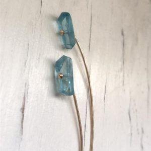 Shop Apatite Earrings! Apatite Arc Studs Apatite Earrings Gemstone Jewelry | Natural genuine Apatite earrings. Buy crystal jewelry, handmade handcrafted artisan jewelry for women.  Unique handmade gift ideas. #jewelry #beadedearrings #beadedjewelry #gift #shopping #handmadejewelry #fashion #style #product #earrings #affiliate #ad