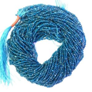 Shop Apatite Faceted Beads! Tiny Apatite Beads Micro Faceted 2mm 3mm 4mm Natural Dark Blue Apatite Gemstone Small Blue Beads Semi Precious Stones Spacer Beads | Natural genuine faceted Apatite beads for beading and jewelry making.  #jewelry #beads #beadedjewelry #diyjewelry #jewelrymaking #beadstore #beading #affiliate #ad