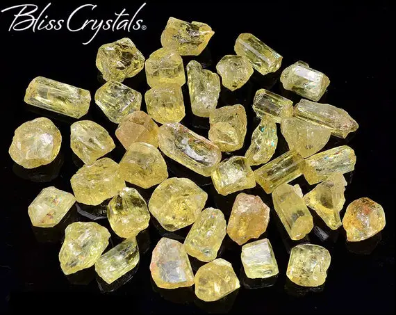 3 Small Yellow Apatite (6-8 Gm Tw) Rough Mineral Point/pieces #w2