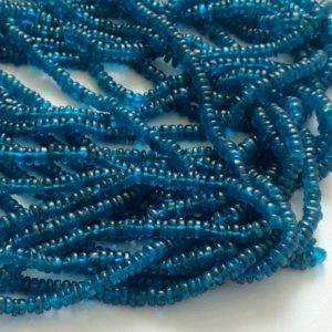 Shop Apatite Rondelle Beads! 3.5-4mm Blue Apatite Plain Rondelle Beads, Neon Blue Apatite Plain Beads, Apatite Plain Rondelle For Jewlery (6.5IN To 13IN Options) | Natural genuine rondelle Apatite beads for beading and jewelry making.  #jewelry #beads #beadedjewelry #diyjewelry #jewelrymaking #beadstore #beading #affiliate #ad