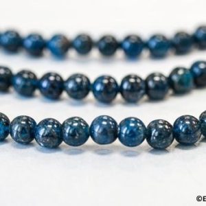 Shop Apatite Round Beads! S-M/ Blue Apatite 6mm/ 7mm/ 8mm Smooth Round Loose Beads Approx 15" long | Natural genuine round Apatite beads for beading and jewelry making.  #jewelry #beads #beadedjewelry #diyjewelry #jewelrymaking #beadstore #beading #affiliate #ad