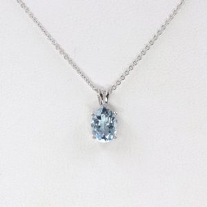 14K 1.2CT Aquamarine Solitaire Necklace / Aquamarine Necklace / Solitaire Necklace / Aquamarine Pendant / Simple Necklace / White Gold | Natural genuine Aquamarine necklaces. Buy crystal jewelry, handmade handcrafted artisan jewelry for women.  Unique handmade gift ideas. #jewelry #beadednecklaces #beadedjewelry #gift #shopping #handmadejewelry #fashion #style #product #necklaces #affiliate #ad