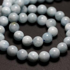 Shop Aquamarine Bead Shapes! 2PC – stone beads – aquamarine 8mm 4558550010261 balls | Natural genuine other-shape Aquamarine beads for beading and jewelry making.  #jewelry #beads #beadedjewelry #diyjewelry #jewelrymaking #beadstore #beading #affiliate #ad