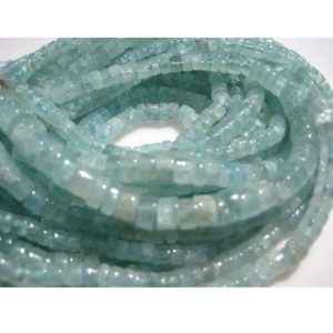 Shop Rondelle Gemstone Beads! Aquamarine Rondelle Beads – Aquamarine Plain Tyre Rondelles – 4.5mm To 5mm Each – 13 Inch Strand | Natural genuine rondelle Gemstone beads for beading and jewelry making.  #jewelry #beads #beadedjewelry #diyjewelry #jewelrymaking #beadstore #beading #affiliate #ad