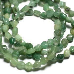 Shop Aventurine Chip & Nugget Beads! Thread 39cm – Stone Beads – Aventurine Green Faceted Nuggets 7-10mm | Natural genuine chip Aventurine beads for beading and jewelry making.  #jewelry #beads #beadedjewelry #diyjewelry #jewelrymaking #beadstore #beading #affiliate #ad