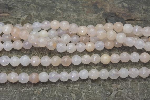 Peach Aventurine Faceted Round Beads - Light Pink Gemstone Beads - Jewelry Making Beads - Faceted Round Stone Beads - 15inch