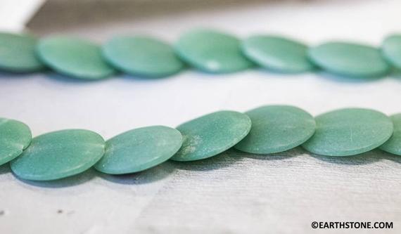 L/ Matte Green Aventurine 20mm Lentil Beads 15.5 Inches Long, Natural Green Gemstone Lentil Beads, For Necklace, Diy Jewelry Making