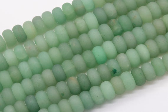 Genuine Natural Matte Parsley Bunch Aventurine Loose Beads Rondelle Shape 10x6mm