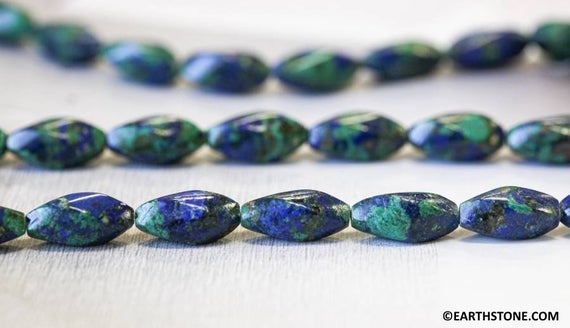 M/ Azurite Malachite 8x16mm/ 10x20mm Swirl Beads 15.5“ Strand Good Material, High Quality, For Jewelry Designs