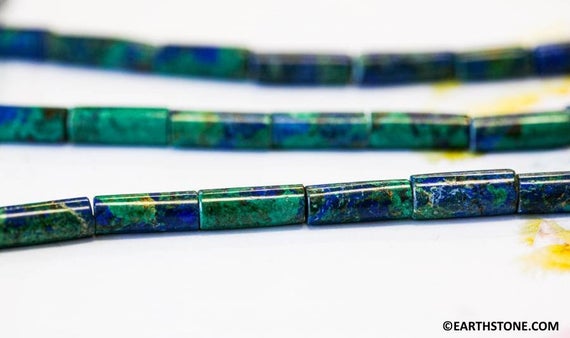 S/ Azurite Malachite 6x16mm/ 4x13mm Tube Beads 15.5" Strand Blue/green Gemstone Beads For Jewelry Making