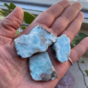 Shop Larimar Stones & Crystals! Beautiful Raw Larimar | Natural genuine stones & crystals in various shapes & sizes. Buy raw cut, tumbled, or polished gemstones for making jewelry or crystal healing energy vibration raising reiki stones. #crystals #gemstones #crystalhealing #crystalsandgemstones #energyhealing #affiliate #ad