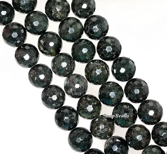 12mm Black Tourmaline Gemstone Grade Ab Faceted Round Loose Beads 7.5 Inch Half Strand Lot 1,2,6 And 12 (90191430-b6-512)