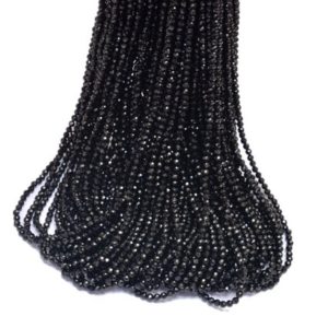 Shop Black Tourmaline Faceted Beads! Pack Of 10 Strands – AAA+ Black Tourmaline 2.5mm Micro Faceted Rondelle Beads | 13" Strand | Natural Tourmaline Semi Precious Gemstone Beads | Natural genuine faceted Black Tourmaline beads for beading and jewelry making.  #jewelry #beads #beadedjewelry #diyjewelry #jewelrymaking #beadstore #beading #affiliate #ad