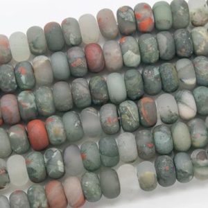 Shop Bloodstone Rondelle Beads! Genuine Natural Matte Gray & Red Blood Stone Loose Beads Rondelle Shape 10x6MM | Natural genuine rondelle Bloodstone beads for beading and jewelry making.  #jewelry #beads #beadedjewelry #diyjewelry #jewelrymaking #beadstore #beading #affiliate #ad