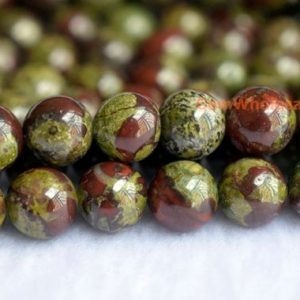 15.5" 8mm/10mm Dragon blood Jasper round beads, semi-precious stone, natural dragon blood stone, gemstone wholesaler,green red stone GFL1138 | Natural genuine round Bloodstone beads for beading and jewelry making.  #jewelry #beads #beadedjewelry #diyjewelry #jewelrymaking #beadstore #beading #affiliate #ad