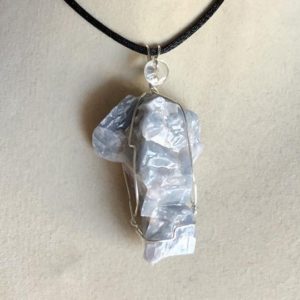 Shop Blue Calcite Pendants! Blue Calcite Pendant Wire Wrapped Necklace Jewelry | Natural genuine Blue Calcite pendants. Buy crystal jewelry, handmade handcrafted artisan jewelry for women.  Unique handmade gift ideas. #jewelry #beadedpendants #beadedjewelry #gift #shopping #handmadejewelry #fashion #style #product #pendants #affiliate #ad