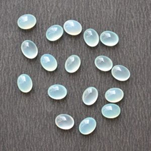 Shop Blue Chalcedony Cabochons! Sea Blue Chalcedony Cabochons, Chalcedony Loose Gemstone, Puffed Oval Shape Cabochon 6 Pieces Lot, Gemstone For Jewelry, 6x8mm #GNRA0020 | Natural genuine stones & crystals in various shapes & sizes. Buy raw cut, tumbled, or polished gemstones for making jewelry or crystal healing energy vibration raising reiki stones. #crystals #gemstones #crystalhealing #crystalsandgemstones #energyhealing #affiliate #ad
