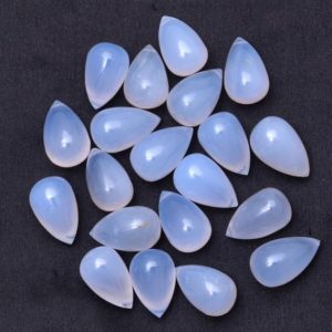 Natural Blue Chalcedony Teardrop Smooth Briolette Beads | 10x16mm Drops | AAA+ Chalcedony Semi Precious Gemstone Beads for Jewelry Making | Natural genuine other-shape Gemstone beads for beading and jewelry making.  #jewelry #beads #beadedjewelry #diyjewelry #jewelrymaking #beadstore #beading #affiliate #ad