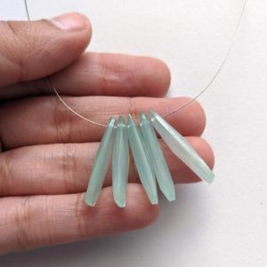 Shop Blue Chalcedony Stones & Crystals! 6x25mm Aqua Chalcedony Fancy Sticks , 4 Pcs Aqua Blue Chalcedony Fancy Drilled, Loose Aqua Chalcedony Gems – PNT42 | Natural genuine stones & crystals in various shapes & sizes. Buy raw cut, tumbled, or polished gemstones for making jewelry or crystal healing energy vibration raising reiki stones. #crystals #gemstones #crystalhealing #crystalsandgemstones #energyhealing #affiliate #ad