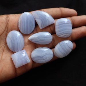 Shop Blue Lace Agate Cabochons! Gorgeous Blue Lace Agate 8 Piece LOT Cabochons gemstone – healing crystal – blue lace agate Cabochon healing crystal gemstone- reiki- chakra | Natural genuine stones & crystals in various shapes & sizes. Buy raw cut, tumbled, or polished gemstones for making jewelry or crystal healing energy vibration raising reiki stones. #crystals #gemstones #crystalhealing #crystalsandgemstones #energyhealing #affiliate #ad