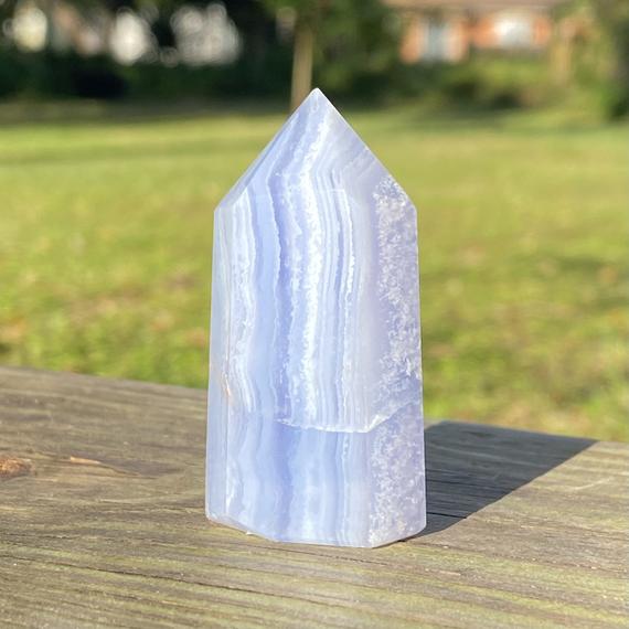 Blue Lace Agate Tower, Blue Lace Agate Point, Blue Lace Agate, Pillar, Points, Obelisk, Meditation Crystals