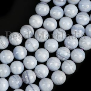 Shop Blue Lace Agate Round Beads! Blue Lace Agate Plain Round Beads, Blue Agate Plain Beads, Blue Agate Round Shape Beads, Blue Lace Agate Smooth Round Shape Beads | Natural genuine round Blue Lace Agate beads for beading and jewelry making.  #jewelry #beads #beadedjewelry #diyjewelry #jewelrymaking #beadstore #beading #affiliate #ad