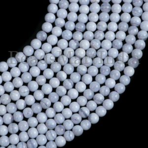 Shop Blue Lace Agate Round Beads! 4.5-5 mm Blue Lace Agate Plain Round Beads, Jewelry Making Beads, Round Shape Beads, Blue Agate Beads, Lace Agate Smooth Round Shape Beads | Natural genuine round Blue Lace Agate beads for beading and jewelry making.  #jewelry #beads #beadedjewelry #diyjewelry #jewelrymaking #beadstore #beading #affiliate #ad