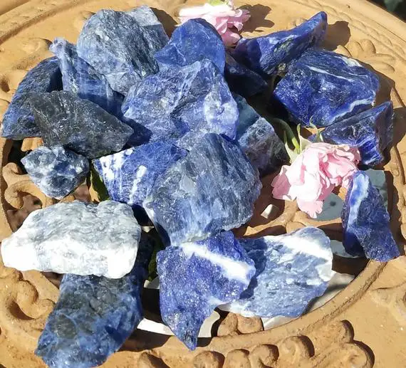 Blue Sodalite Raw Rough Stone Crystal Healing Protection Chakra Metaphysical Wiccan Pagan Witch Wicca Pagan Reiki Shaman Magick Altar