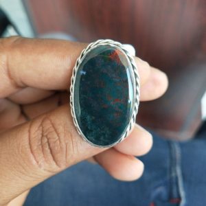 Shop Bloodstone Rings! Boho Statement Ring – Bloodstone Sterling Silver Ring – Hand Crafted Bohemian Ring – Bohemian Ring – Bloodstone Ring – Rings – Gift for | Natural genuine Bloodstone rings, simple unique handcrafted gemstone rings. #rings #jewelry #shopping #gift #handmade #fashion #style #affiliate #ad