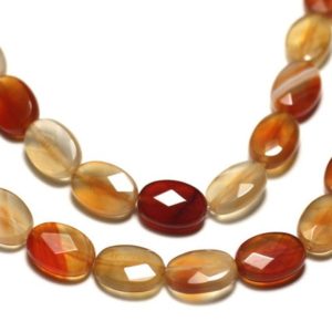 Shop Carnelian Faceted Beads! Wire 39cm env – stone beads – carnelian faceted oval 14x10mm 32pc | Natural genuine faceted Carnelian beads for beading and jewelry making.  #jewelry #beads #beadedjewelry #diyjewelry #jewelrymaking #beadstore #beading #affiliate #ad