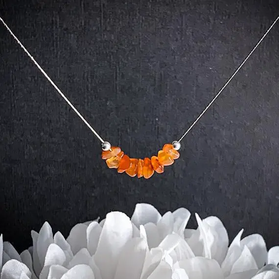 Carnelian Crystal Courage Necklace, Self Esteem, Fertility Gift, Carnelian Stone