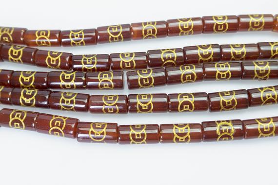 Red Carnelian Tube Beads - Red Gemstone Cylinder Beads - Gemstone Tube Beads - Jewelry Making Tubes  -8x16mm Tube Beads-15 Inch