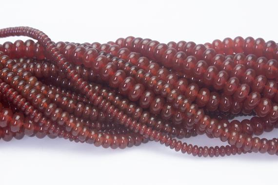 Red Carnelian Rondelle Beads - Red Gemstone Abacus Beads - Natural Gemstone Beads - Stone Beads Supplies - Jewelry Making Supplies
