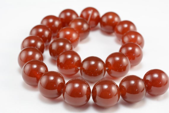 Chunky Carnelian Beads - Red Gemstone Round Beads - Natural Carnelian Beads Supplies - Red Loose Stone Beads - Red Beads Wholesale -15inch