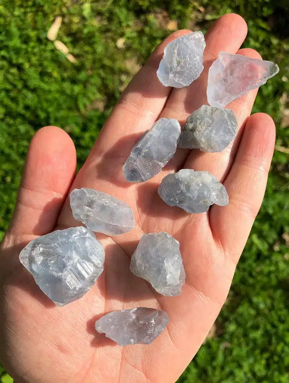 Raw Celestite Crystal (mini - .25" - 1.5") - Blue Celestite Geode - Celestite Cluster - Healing Crystals And Stones - Celestite Crystal