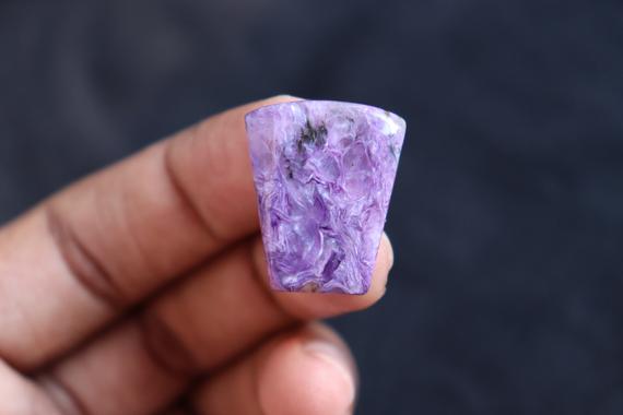 Beautiful High Grade Purple Charoite Stone, Lots Of Healing Properties And With Oval Shaped Cabochon, Crystal, Healing Stone.