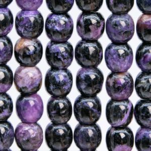 Shop Charoite Bead Shapes! Genuine Natural Charoite Gemstone Beads 11x11MM Dark Color Barrel Drum AA Quality Loose Beads (108994) | Natural genuine other-shape Charoite beads for beading and jewelry making.  #jewelry #beads #beadedjewelry #diyjewelry #jewelrymaking #beadstore #beading #affiliate #ad