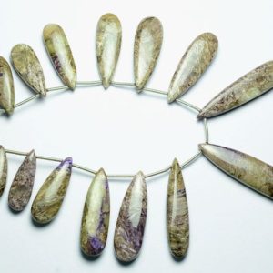 Shop Charoite Bead Shapes! Natural Charoite Beads 10x20mm to 9x39mm Smooth Pear Briolettes Gemstone Beads Superb Charoite Stone – 7.5 Inches Strand No3326 | Natural genuine other-shape Charoite beads for beading and jewelry making.  #jewelry #beads #beadedjewelry #diyjewelry #jewelrymaking #beadstore #beading #affiliate #ad