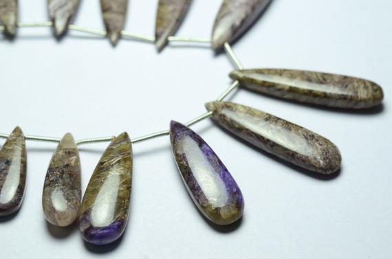 Natural Charoite Plain Pear Beads 9x20mm To 10x31mm Smooth Pear Briolettes Gemstone Beads Superb Charoite Beads Stone 8 Inches Strand No3325 Natural Charoite Plain Pear Beads 9x20mm To 10x31mm Smooth Pear Briolettes Gemstone Beads Superb Charoite Beads Stone 8 Inches Strand No3325