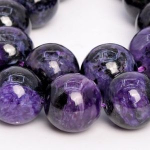 Shop Charoite Round Beads! Genuine Natural Russian Charoite Gemstone Beads 13MM Dark Color Round A Quality Loose Beads (108984) | Natural genuine round Charoite beads for beading and jewelry making.  #jewelry #beads #beadedjewelry #diyjewelry #jewelrymaking #beadstore #beading #affiliate #ad