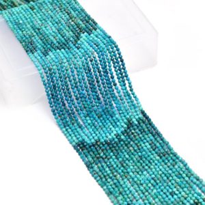 Shop Chrysocolla Faceted Beads! AAA+ Multi Chrysocolla Gemstone 2mm-3mm Micro Faceted Rondelle Beads | Natural Chrysocolla Semiprecious Gemstone Loose Beads | 13inch Strand | Natural genuine faceted Chrysocolla beads for beading and jewelry making.  #jewelry #beads #beadedjewelry #diyjewelry #jewelrymaking #beadstore #beading #affiliate #ad